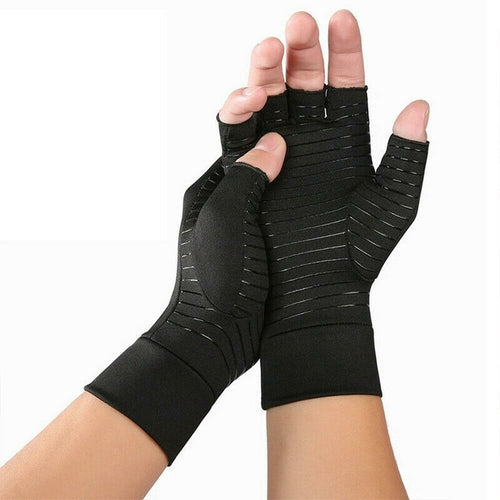 Compression Arthritis Glove Unisex Joint Pain Relief Half Finger Brace Main Image