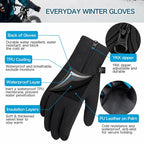 Winter Gloves, Cycling Gloves with Touch Screen Function
