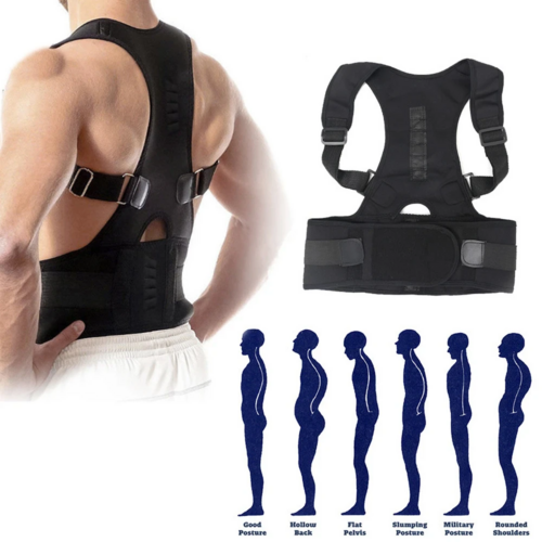 Posture Corrector Support Magnetic Back Shoulder Brace Belt Band For Hover Image