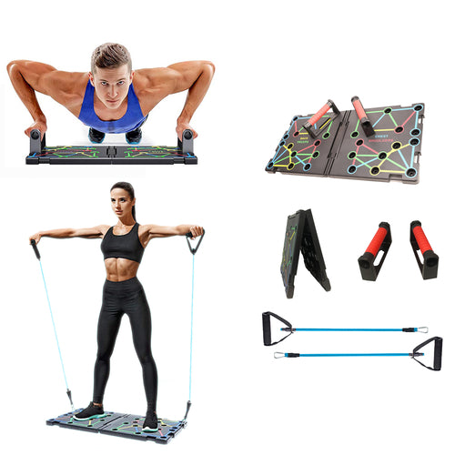9 in 1 Push Up Rack Board System Fitness Workout Train Gym Exercise Hover Image