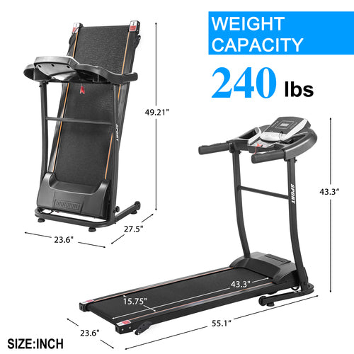 Classic Style Folding Electric Treadmill Motorized Running Machine Main Image